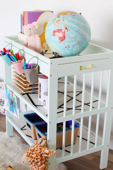 Ikea Changing Table Hack, Ikea Changing Table, Change Tables, Room Ideas For Girls, Ikea Kids Room, Baby Nursery Organization, Changing Tables, Baby Room Ideas