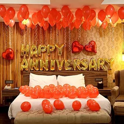 Surprise Anniversary Ideas, 50th Anniversary Decorations, Anniversary Crafts, Romantic Room Decoration, Anniversary Diy, Wedding Anniversary Decorations, Anniversary Decoration, Valentines Balloons, Simple Birthday Decorations