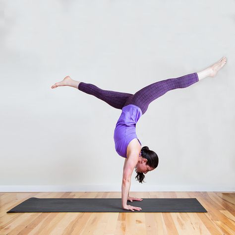 Wanna Do a Handstand? 8 Moves to Get You There: If you've been playing around with how to do Headstands and Forearm Stands, Handstands are another fun inversion to try. Handstand Split, Handstand Progression, Forearm Stand, Crow Pose, Yoga Iyengar, Popsugar Fitness, Upper Body Strength, Pole Fitness, Yoga Health