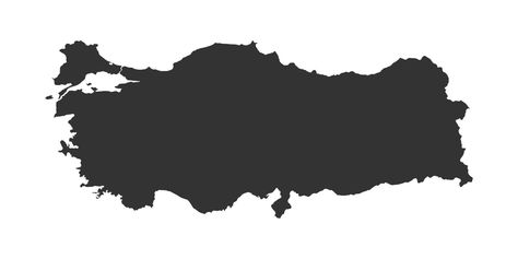 Vector Illustration of the Black Map of Turkey on White Background. Turkey Map Illustration, Map Of Turkey, Turkey Map, Turkey Drawing, Illustrated Map, Map Vector, Drawing Sketches, The Black, Vector Art