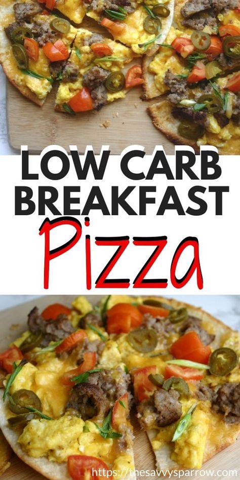 Need low carb breakfast ideas for busy mornings? Try these easy and yummy low carb breakfast pizzas! Made with scrambled eggs, sausage, cheese, and veggies on a low carb tortilla. So good! Yummy Low Carb Breakfast, Low Carb Scrambled Egg Recipes, Low Carb Mexican Breakfast, Low Carb Breakfast Wraps Tortillas, Low Carb Breakfast Tortillas, Low Carb Hot Breakfast, Healthy Breakfast Pizza Low Carb, Low Carb Breakfast Scramble, Low Carb Meals On Blackstone