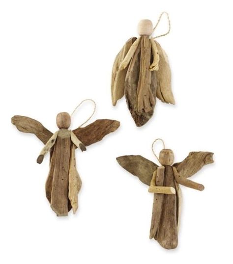 Driftwood Crafts Diy, Driftwood Angels, Driftwood Christmas Decorations, Christmas Driftwood, Boho Jewelry Display, Christmas Tree Shirts, Tree Shirts, Angel Decorations, Angel Accessories