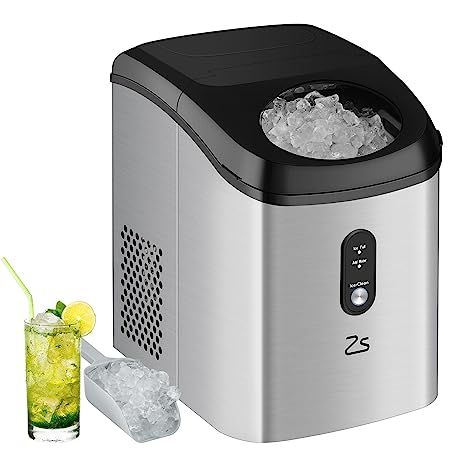 ACONEE Nugget Countertop Ice Maker with Soft Chewable Ice, Portable Ice Maker with Self-Cleaning, 33Lbs/24Hrs, One-Key Operation, Compact Ice Maker with Ice Scoop/Basket for Home/Kitchen/Office/Bar Pebble Ice, Countertop Ice Maker, Nugget Ice, Beverage Coolers, Ice Making, Nugget Ice Maker, Ice Maker Machine, Ice Storage, Portable Ice Maker