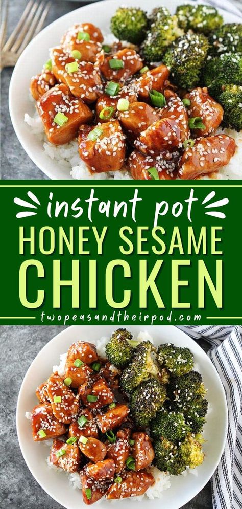 Here's a delicious chicken dinner recipe to try at home! Honey Sesame Chicken can be made in an instant pot and has a ton of flavor. You have to try this homemade dinner recipe! Instant Pot Sesame Chicken, Chicken Sesame, Honey Sesame Chicken, Sesame Chicken Recipe, Pot Recipes Healthy, Honey Sesame, Better Than Takeout, Mapo Tofu, Sesame Chicken