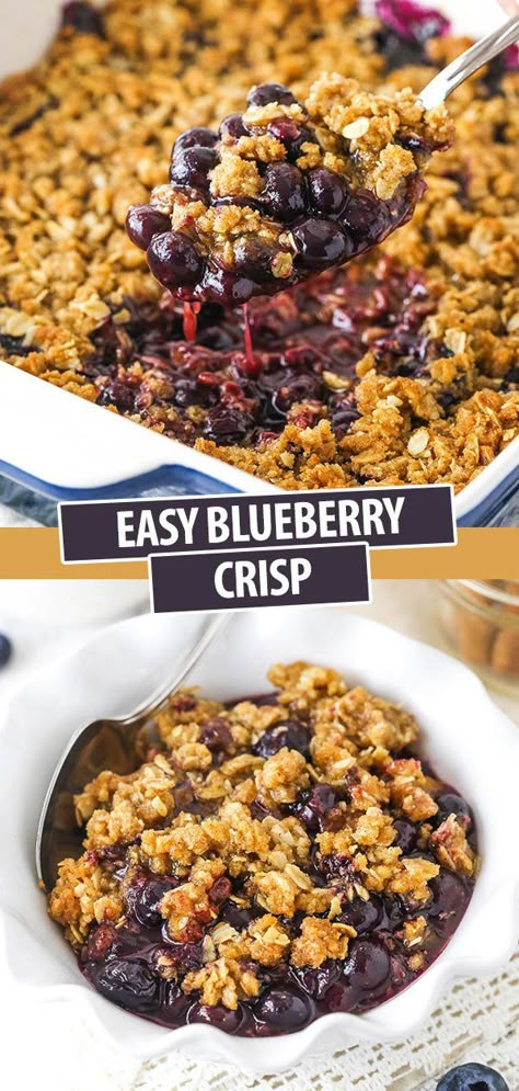 Blueberry Oatmeal Crisp, Easy Blueberry Crisp, Blueberry Crisp Recipe, Oatmeal Crisp, Berry Crisp, Blueberry Crisp, Fruit Crisp, Blueberry Oatmeal, Easy Blueberry