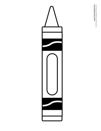 Crayon Template - Tim's Printables Crayon Outline Printable, Blank Crayon Template, Crayon Clipart Black And White, Crayon Printable Template, Drawing Of A Crayon, Crayon Template Free Printable, Crayon Outline, Crayon Coloring Page, Crayon Printable