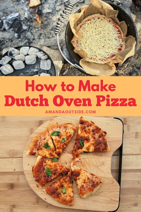 Dutch Oven Pizza, Spaghetti Dishes, Vintage Skills, Vegetarian Camping, Dutch Oven Camping Recipes, Campfire Recipes, Dutch Oven Camping, Camping Dishes, Oven Pizza