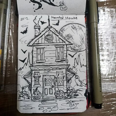 Inktober 2024 Day 2 Haunted House 🏡 #inktober2024 #inktober #drawing #sketch #artist #igreach #artistsoninstagram #haunted #day2 #hauntedhouse Haunted House Sketch, Haunted House Drawing, Inktober 2024, House Sketch, Sketch Artist, House Drawing, Drawing Sketch, Haunted House, Drawing Sketches