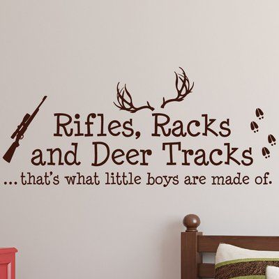 Innovative Stencils Rifles Racks and Deer Tracks Boys Hunting Wall Decal Color: Dark Blue Boy Hunting Nursery, Boys Hunting Room, Hunting Nursery, Country Baby Boy, Deer Tracks, Deer Nursery, Hunting Room, Strong Features, Baby Room Themes