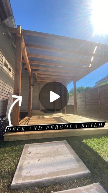 Jb Aguilar on Instagram: "Deck and Pergola Build! The final piece to this backyard! 😬 #diy #deck #pergola #coveryourpergola #cedar #lumber #treatedlumber" Slanted Pergola Ideas, Garden Lean To, Diy Wooden Pergola, Diy Deck Pergola, Diy Pergola Attached To House, Pergola Build, Pergola Patio Ideas Diy, Deck And Pergola, Pergola Deck