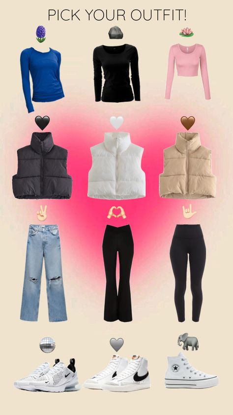 ootd picking game! Pick Outfits Game, Pick Your Outfit Game, What Emoji, Pick Your Outfit, Pick An Outfit, Pick Outfits, Cute Preppy Outfits, Prom Outfits, Your Outfit