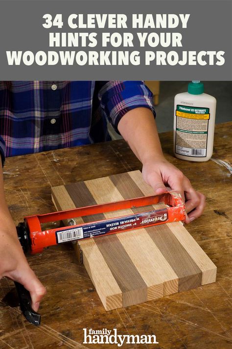 34 Clever Handy Hints for Your Woodworking Projects Home Improvement Hacks, Diy Handyman, Handyman Projects, Carpentry Skills, Carpentry Tools, Homemade Tools, Diy Home Repair, Hand Tool, Home Repairs