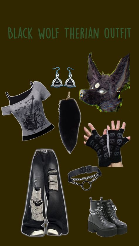 Therian Outfits Cat, Therian Outfits For School, Werewolf Clothes, Therian Outfit Ideas, Werewolf Aesthetic Outfit, Therian Clothes, Therian Style, Therian Den, Werewolf Outfit