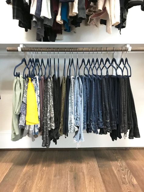 7 Closet Organization Tips You've Never Heard - Organized Life Design : Organized Life Design Skirt Organization, Organized Closets, Closet Organization Tips, Design Closet, Pants Organization, Hanging Pants, Pant Storage, Jacket Hanger, Closet Organized