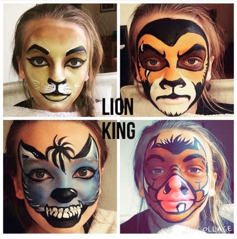 Natalie Press Hyena Makeup Lion King, Hyena Face Paint, Hyena Makeup, Bookweek Costumes, Hyena Lion King, Disney Face Painting, Lion Face Paint, Lion King Play, Lion Makeup