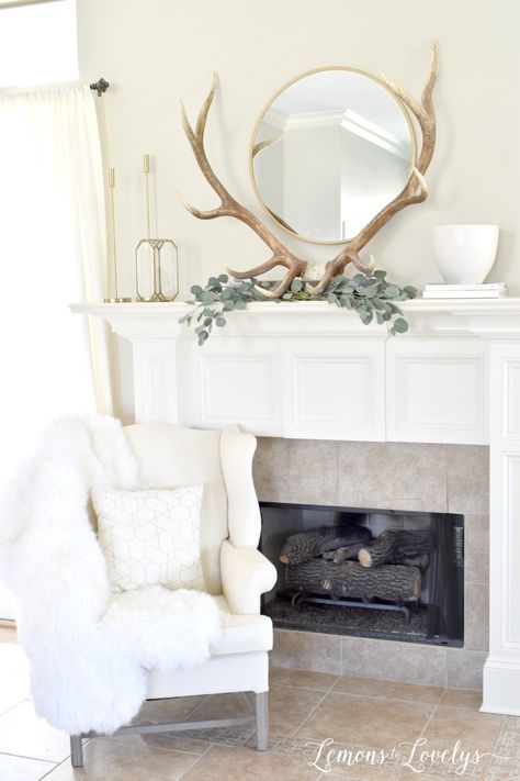 Spring Mantel Decor, Spring Mantel Decorating Ideas, Film Decor, Mantel Decorating Ideas, Fireplace Mantel Designs, Spring Mantel, Mantel Decorating, Mantel Ideas, Mantel Design