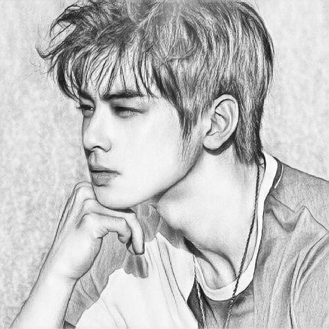 Cha Eun Woo Art Drawing, Drawing Cha Eun Woo, Cha Eun Woo Sketch Drawing, Eunwoo Sketch, Cha Eunwoo Drawing, Cha Eun Woo Sketch, Cha Eun Woo Drawing, Cha Eunwoo Fanart, K Pop Drawings