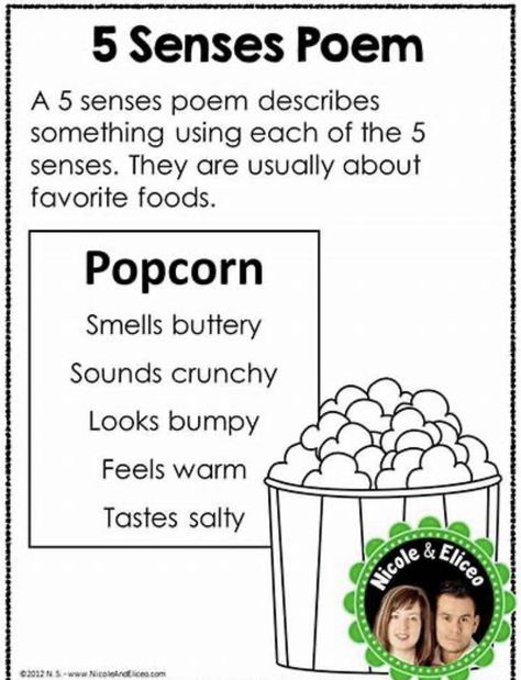 Sensory Poem, Poem Worksheet, Kindergarten Poetry, Poetry Anchor Chart, Second Grade Writing, Poetry Activities, Writing Checklist, 3rd Grade Writing, Poetry Unit