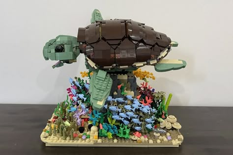 LEGO IDEAS - Blog - 71 Product Ideas Qualify for the First 2023 LEGO Ideas Review Aesthetic Legos, Lego Turtle, Cute Lego Sets, Lego Display Ideas, Lego Room Decor, Lego Decorations, Lego Kits, Bday List, Lego Display