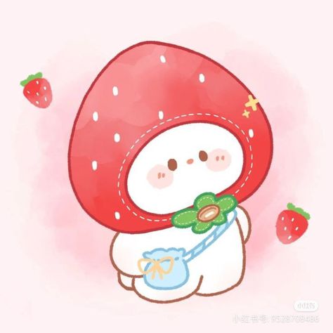 Chibi Character Design, Cats Pretty, Strawberry Drawing, 귀여운 음식 그림, Images Kawaii, Cute Kawaii Animals, Cute Food Drawings, Cute Doodles Drawings, Cute Doodle Art