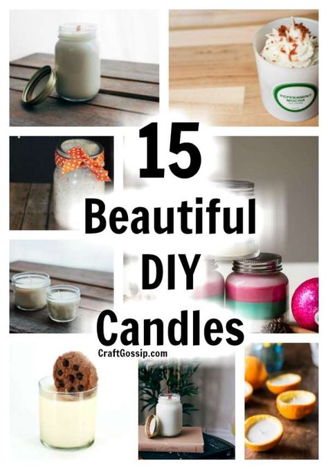 15 Beautiful DIY Candles – Candle Making Diy Unique Candles, Unique Candle Making Ideas, Easy Diy Candles, Melts Recipes, Homemade Beeswax Candles, Homemade Candle Recipes, Candle Recipes, Diy Candles Easy, Homemade Candle