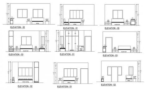 Sectional elevation of bedroom in autocad Autocad Elevation Drawings, Elevation Of Bedroom, Sectional Elevation, Autocad Layout, Living Room Elevation, Bedroom Inspirations Minimalist, Furniture Design Sketches, Elevation Drawing, Bedroom Drawing