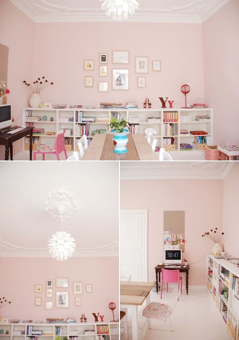 Oh, so little girl but grown up! Modern Country Style: Case Study: Farrow and Ball Middleton Pink Warm Paint Colors, Girls Bedroom Makeover, Kids Room Paint, Modern Country Style, Favorite Paint Colors, Farrow And Ball, Trendy Living Rooms, Up House, Pink Room