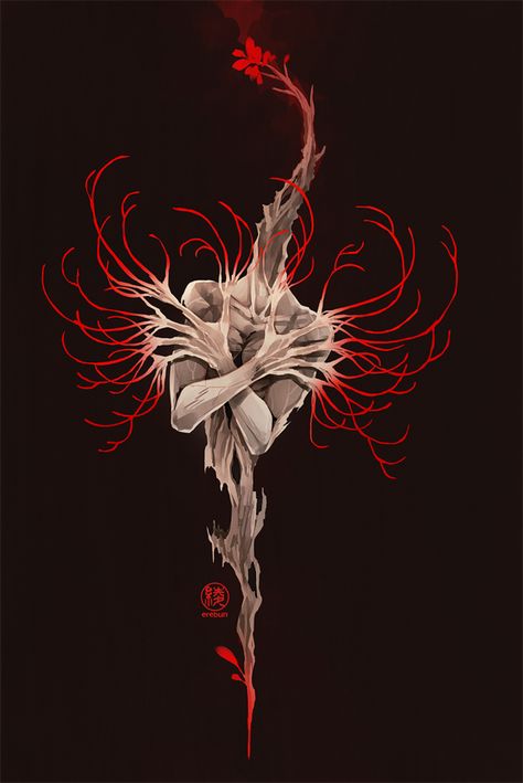 Spider Lilly Wallpapers, Red Spider Lily Tattoo Black, Spiderlili Wallpaper, Spiderlili Drawing, Spider Lily Spine Tattoo, Higanbana Art, Spider Lily Painting, Purple Spider Lily, Red Spider Lily Drawing