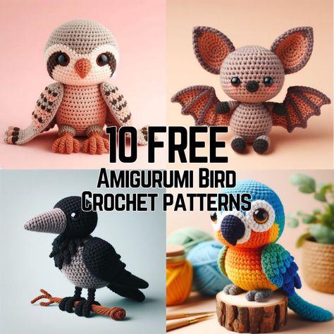 Free Crochet Patterns Birds, Crochet Bird Patterns Free Amigurumi, Easy Crochet Patterns Free Beginners Animals, Amigurumi Toys Free Pattern, Amigurumi Bird Free Pattern, Free Crochet Bird Patterns, Small Crochet Birds Free Pattern, Bird Crochet Pattern Free, Free Bird Crochet Pattern