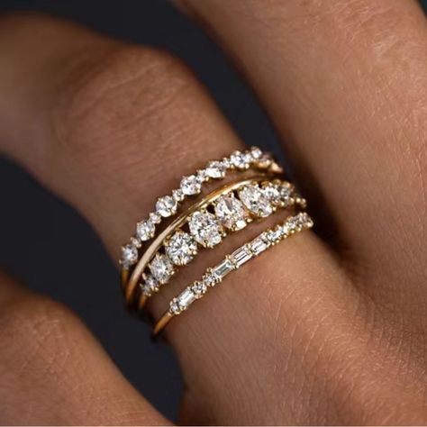 Size 6, 7, And 8 Nwt And Never Worn No Damages Smoke-Free Home New Listing 1/7 4 Ring Wedding Stack, Dainty Diamond Wedding Band, Diamond Stack Rings, Anniversary Rings For Her 10 Year, Push Present Ring, Stackable Wedding Rings, Diamond Ring Stack, Women Wedding Bands, Wedding Band Stack