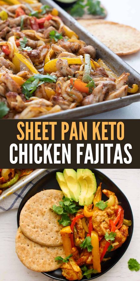 These sheet pan keto chicken fajitas come together in 35 minutes, start to finish. It's a one pan meal bursting with bold flavor. And it's a meal the whole family will love. Chicken Fajitas Freezer Meal, Keto Chicken Fajitas, Pan Fajitas, Fiesta Food, Thm Meals, Fall Crockpot, Pan Keto, Rich Recipes, Fall Crockpot Recipes