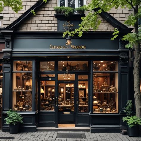 Bakery Front Store, Cool Storefront Design, Storefront Interior Design, Hair Salon Store Front Ideas, Cute Boutique Exterior, Business Exterior Store Fronts, European Store Fronts, Cafe Storefront Design, Shop Facade Store Fronts