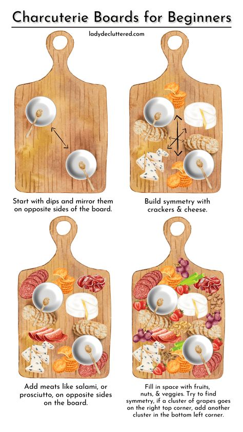 20 Charcuterie Boards for a Crowd » Lady Decluttered Charcuterie Board Diagram, Party Food Adults, Charcuterie Board Ingredient List, Charcuterie Board For A Crowd, Charcuterie Board Layout, Charcuterie Board Guide, Box Dulces, Charcuterie Board Design, Charcuterie Business