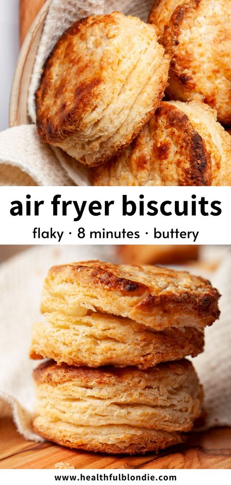 Buttery and Flaky Air Fryer Buttermilk Biscuits Air Fryer Biscuits Homemade, Biscuits With Buttermilk, Biscuits In The Air Fryer, Air Fryer Biscuits, Low Carb Cornbread, Vienna Bread, Blondie Recipes, Best Biscuit Recipe, Classic Savory