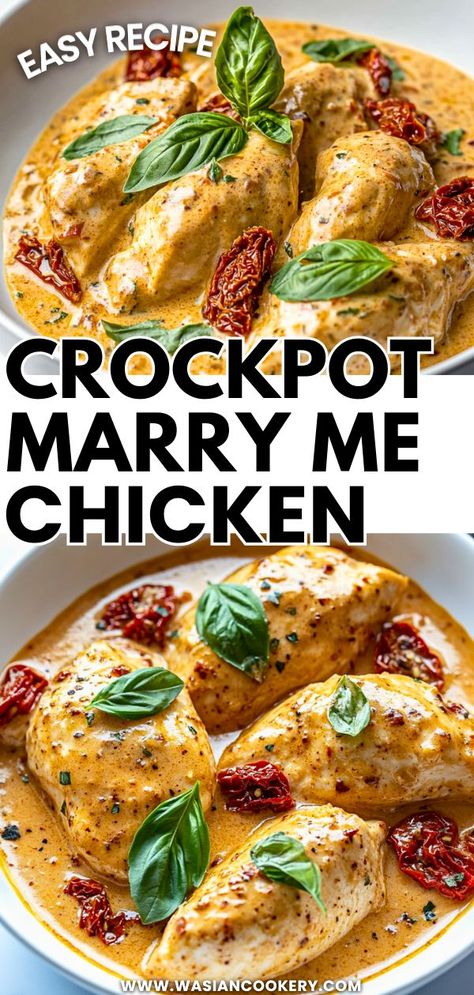 Crockpot Marry Me Chicken in a rich sauce, perfect for easy, comforting dinners. Chicken Recipes Spicy, Crockpot Marry Me Chicken, Crockpot Holiday Recipes, Crockpot Chicken Recipe, Marry Me Chicken Recipe, Crockpot Chicken Breast, Recipes Spicy, Chicken Crockpot Recipes Easy, Crockpot Meal