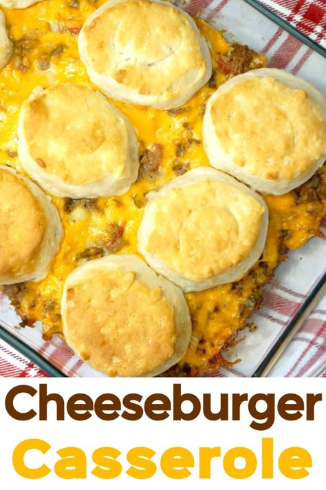 Hamburger And Grands Biscuits, Hamburger Casserole With Biscuits, Hamburger And Biscuits Recipes, Ground Beef And Pillsbury Biscuits, Hamburger Meat Biscuit Recipes, Ground Beef And Biscuits Recipes, Cheeseburger Casserole With Biscuits, Hamburger Casserole With Biscuits On Top, Hamburger Meat Recipes With Biscuits