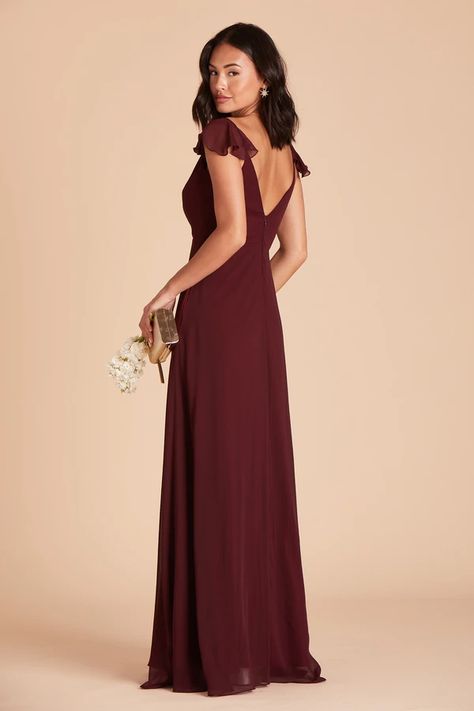 Affordable Burgundy & Cabernet Bridesmaid Dresses Under $100 – Birdy Grey Berry Bridesmaid Dresses, Burgundy Chiffon Bridesmaid Dresses, Bridesmaid Dress Chiffon, How To Dress For A Wedding, Bridesmaid Duties, Tuxedo Women, Birdy Grey, Affordable Bridesmaid Dresses, Column Skirt