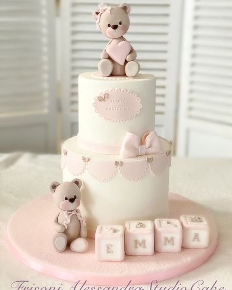 Bear Baby Shower Cake, Boy Rooms, Name Blocks, Cake Boards, Cake Name, Baptism Cake, Baby Cakes, Dream Cake, Fondant Figures