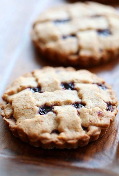 Linzer Torte - (aka Jam Biscuits in honor of the Royal Wedding!) | ZoëBakes | eat dessert first Linzer Torte Recipe, Crazy Recipes, Jam Biscuits, Zoe Bakes, Baked Cakes, Hazelnut Cookies, Mini Pie, Torte Recipe, Jam Cookies