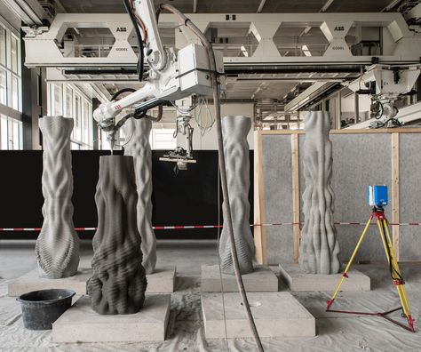 3d Printed Building, Eth Zurich, 3d Printed House, Printed Concrete, 3d Printing Architecture, Drukarka 3d, Concrete Column, Pillar Design, Concrete Architecture