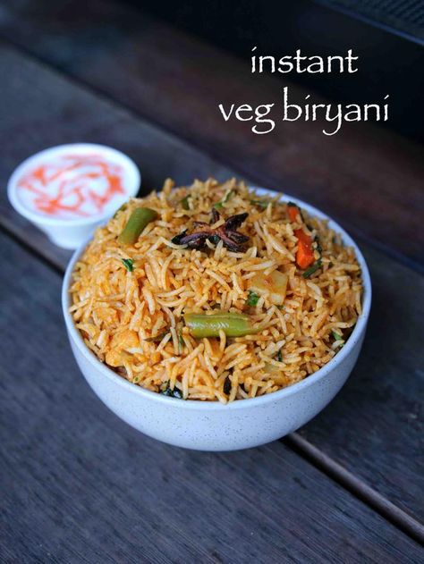 easy vegetable biryani Vegetable Pulao Recipe, Vegetable Biryani Recipe, Biryani Recipes, Vegetable Biryani, Veg Biryani, Indian Rice Recipes, Spicy Snacks Recipes, Easy Vegetable, Breakfast Recipes Indian