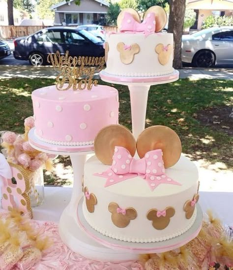 Baby Minnie Mouse Baby Shower Ideas, Minnie Mouse Baby Shower Decorations, Minnie Mouse Baby Shower Invitations, Minnie Mouse Dessert Table, Ice Cream Shop Party, Minnie Mouse Baby Shower Ideas, Ice Cream Cone Cookies, Mouse Dessert, Shaped Sandwiches