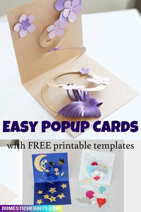 easy spiral pop up card design with free svg templates Spiral Pop Up Card, Templates For Cricut, Diy Pop Up Cards, Scrappy Cards, Pop Up Card Templates, Handmade Cards Diy, Svg Templates, Card Making Templates, Greeting Card Template