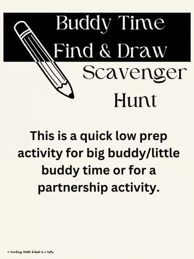 Find & Draw Scavenger Hunt for Buddies, Partner/Small Group, Ice Breaker, or Art Small Group Ice Breakers, Group Ice Breakers, Classroom Community Activities, Community Activities, Small Group Activities, Ice Breakers, Group Activities, Teaching Middle School, Class Activities