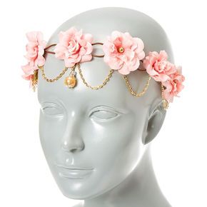 Flower Crown Drawing, Crown Aesthetic, Pink Flower Crown, Fairy Crown, Flower Headbands, Pink Crown, Headpiece Jewelry, Magical Jewelry, Fashionable Jewelry