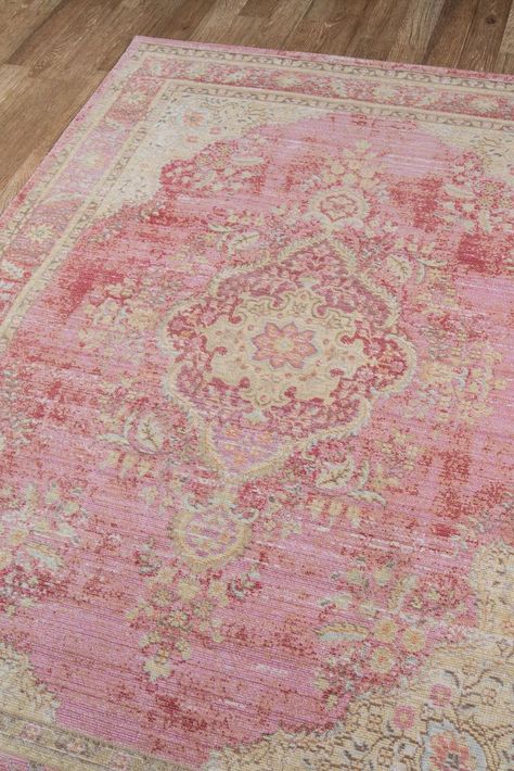 Free 2-day shipping. Buy Isabella Polyester Machine Made Pink Area Rug 2' X 3' at Walmart.com Momeni Rugs, Rug Pink, Medallion Rug, Pink Area Rug, Pink Room, Medallion Design, Shabby Chic Homes, Nebraska Furniture Mart, Pink Rug