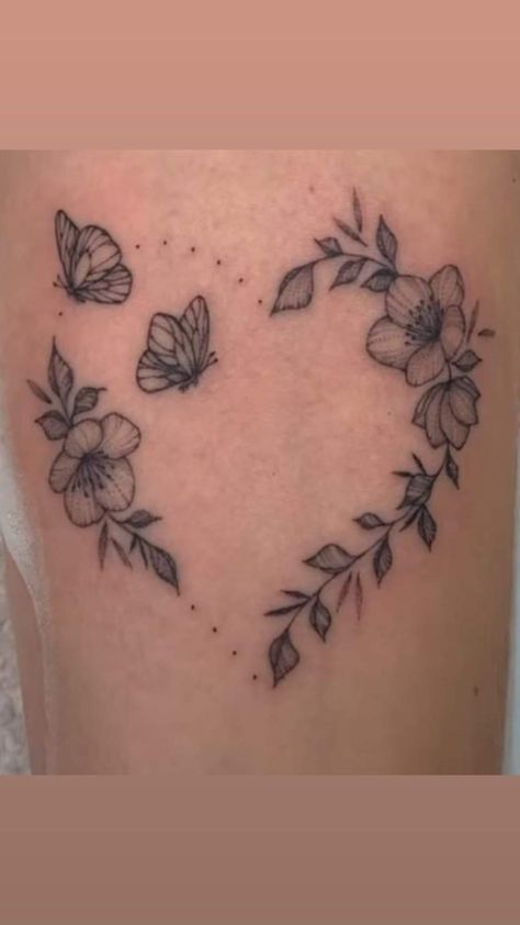 Rose And Butterfly Tattoo, Remembrance Tattoos, Big Butterfly, Memorial Tattoos, Pretty Birthday Cakes, Baby Angel, Heart Tattoo, Birth Flowers, Butterfly Tattoo