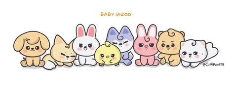 Skzoo Wallpapers Ot8 Desktop, Skzoo Fanart Wallpaper, Straykids Skzoo Fanart, Skzoo Leebit Draw, Skz With Skzoo Fanart, Kids Zoo, Kids Background, Kids Fans, Kids Makeup