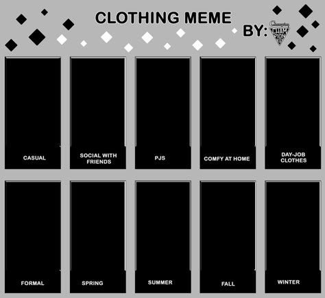 Clothing MEME BLANK by Championx91 Clothes Challenge Drawing, Draw Your Character In This Outfit Meme, Oc Wardrobe Template, Draw Your Oc In This Outfit Challenge Meme, Oc Clothing Challenge, Oc Meme Drawing Template, Draw Ur Oc In This Outfit Challenge, Draw Yourself Template, Memes To Draw Ocs