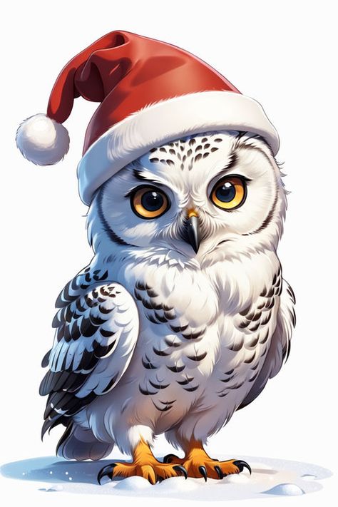 Image of an owl on a New Year greeting card for 2024. The do... by howard CHEN - Playground Christmas Toppers, Animal Art Projects, New Year Greeting Card, New Year Art, Owl Wallpaper, Christmas Topper, New Year Greeting, Owl Ornament, Owl Pictures